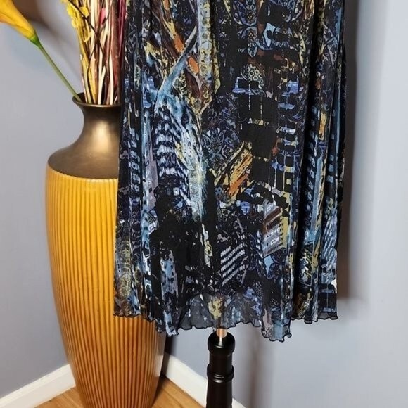 Vivienne Tam City Scape Blue Combo Dress Size Medium NWT - Picture 3 of 15